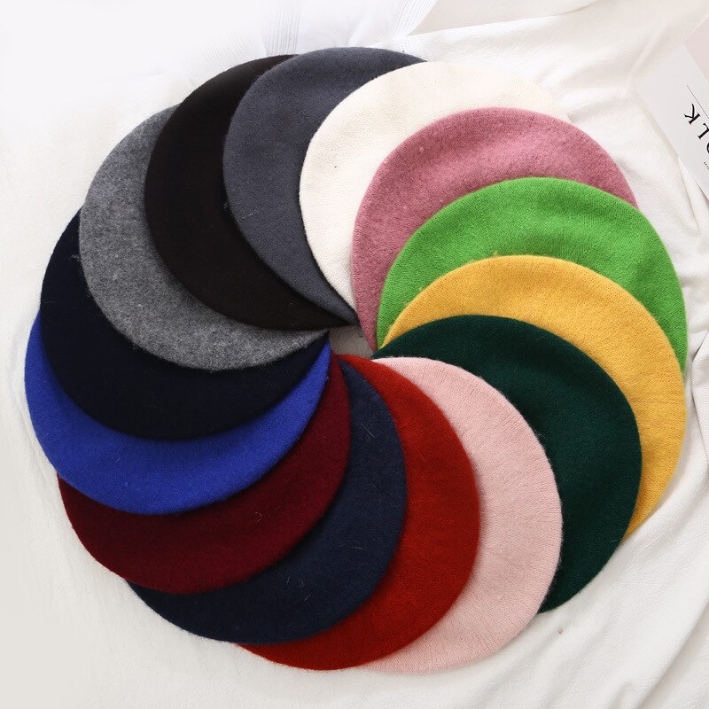 16 Color Beret Hat For Women French Painter Cap Female Bonnet