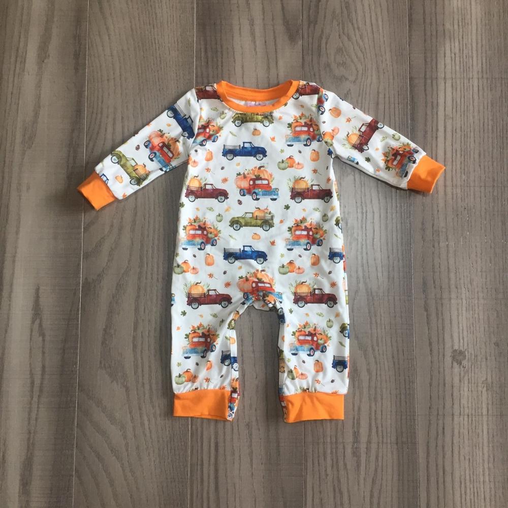 Girlymax ação de graças outono/inverno saltar terno bebê meninas meninos caminhão abóbora boutique roupas infantil algodão tutu macacão da criança