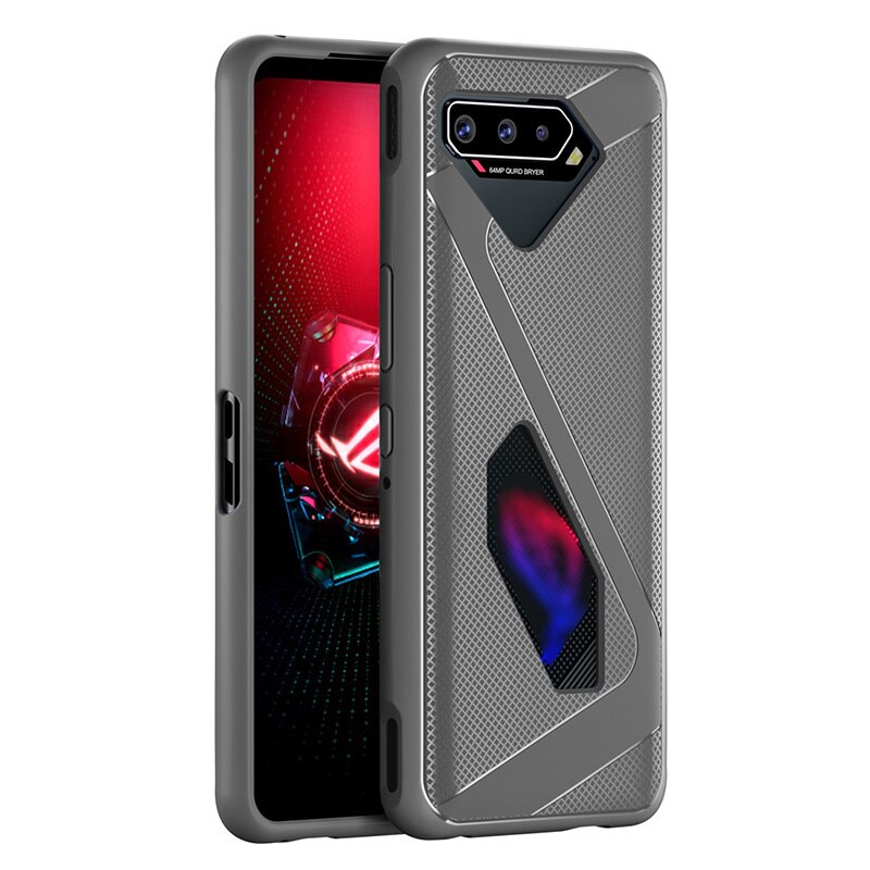 Voor Asus Rog Telefoon 5 Case + Gehard Glas Soft Gel Tpu Beschermende Huid Matte Silicon Cover: Grijs / Only Case