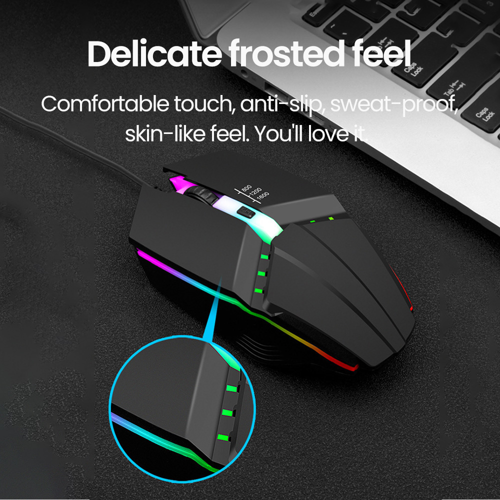 USB Wired Mouse LED Luminous Backlit USB Wired Gaming Mouse for Desktop PC Laptop Office Computer Gaming Mouse E-Sports