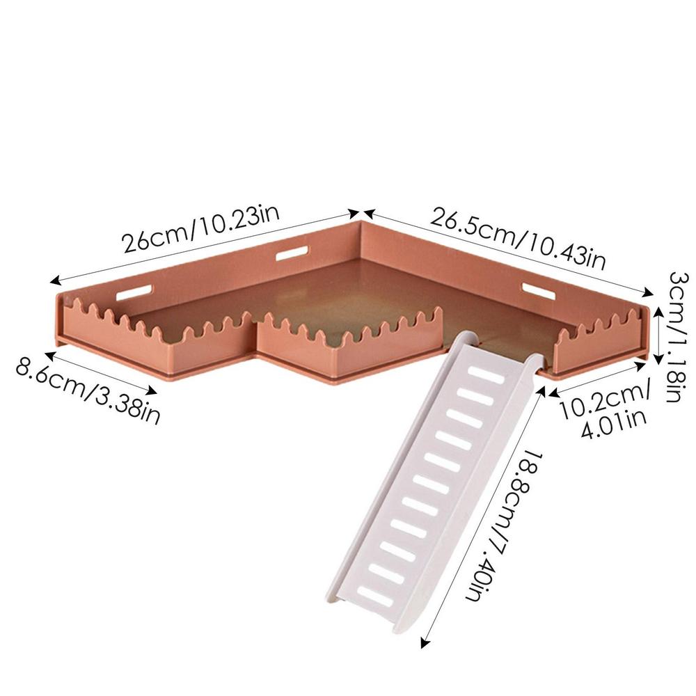 Hamsterplattform med stege säker pvc lekgym med stege husdjurstillbehör smådjursmiljödekor för hamstrar igelkottar: Choklad