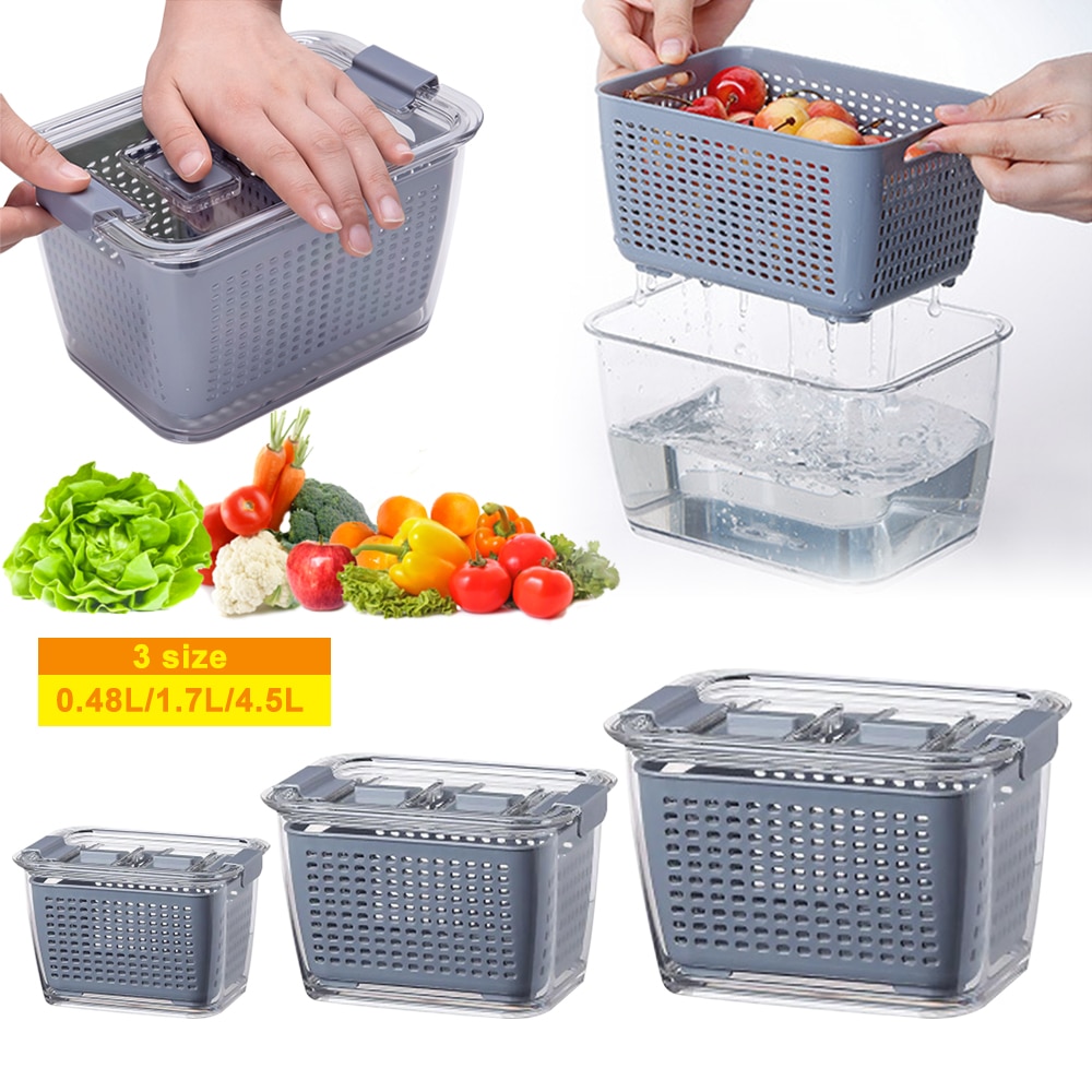 0.48L contenedores de almacenamiento de frutas y vegetales frescos