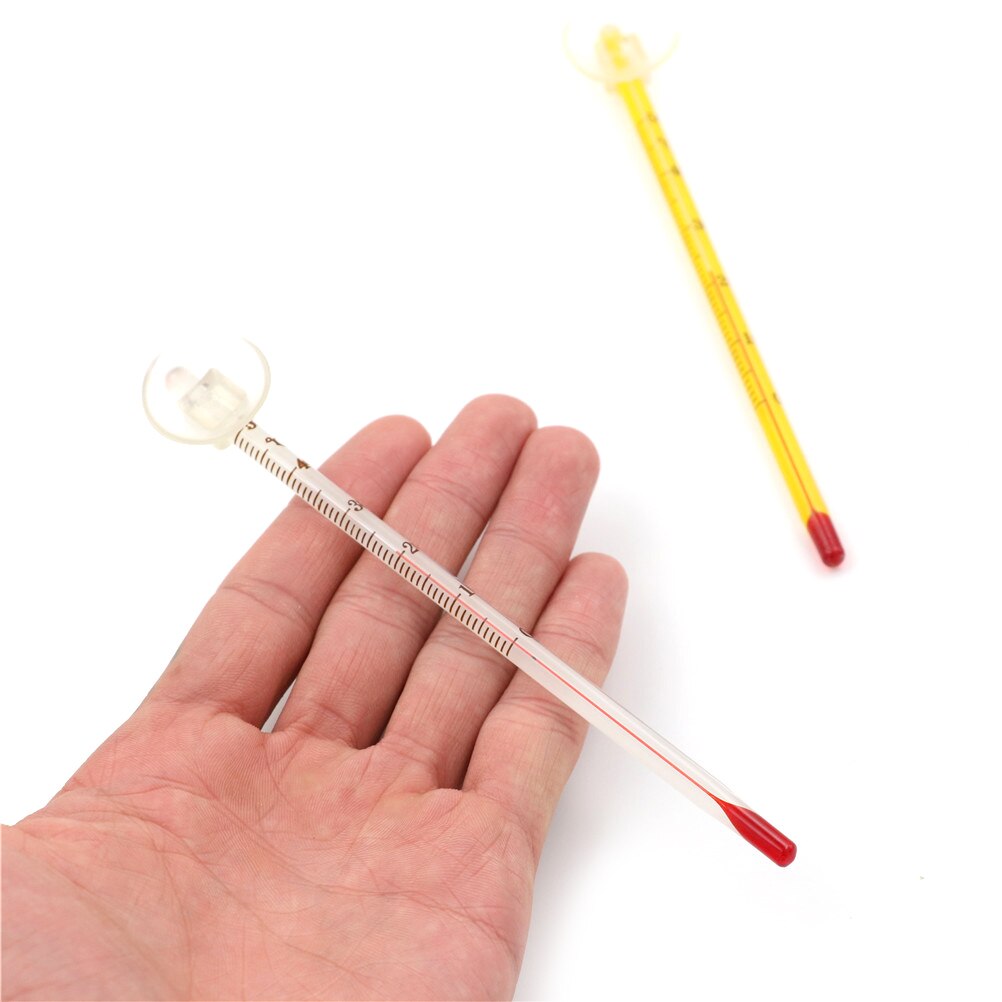 1Pc 14Cm Hydrometer Aquarium Glas Aquarium Thermometer Aquarium Dompelpompen Glazen Thermometer Met Zuignap