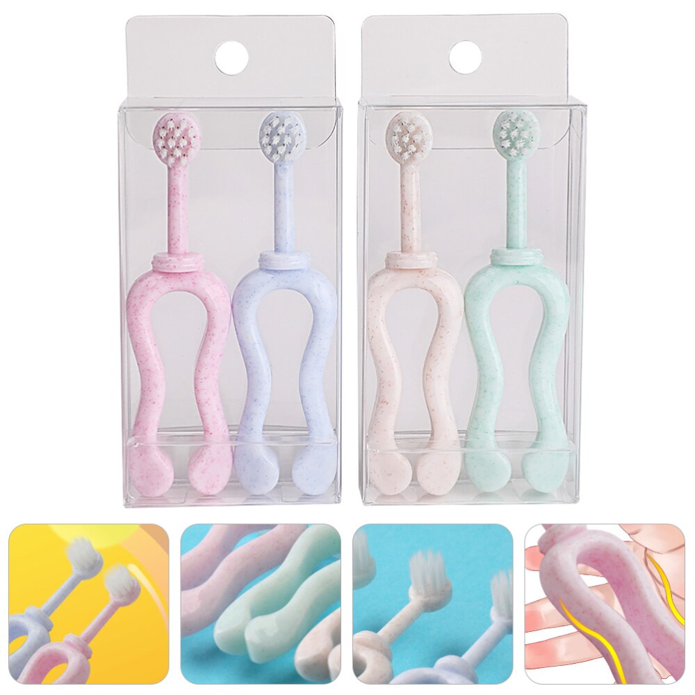 1 einstellen 4Stck U-bilden Kleinkind Baby Ausbildung Zahnbürsten für Baby von 0-3 Jahre alt