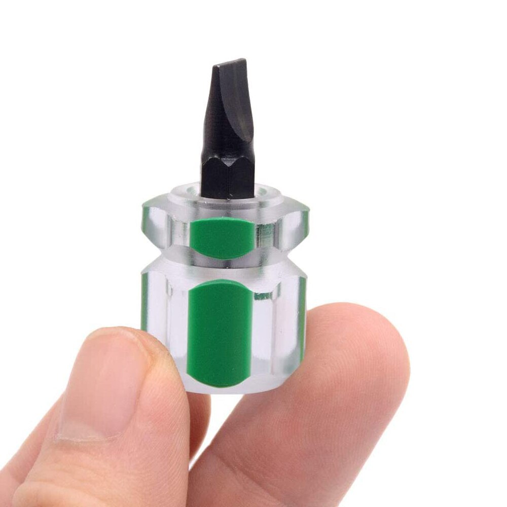 1/2 stk mini symaskine skruetrækker fladt hoved og krydshoved kort skruetrækker mini stubbe skruetrækker til gør-det-selv reparation