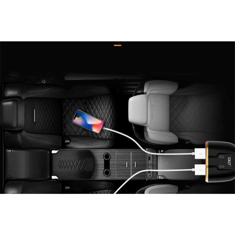 Usb autolader sigarettenaansteker splitter adapter 2 stopcontact type  c 4.8a multi-stopcontact yhq