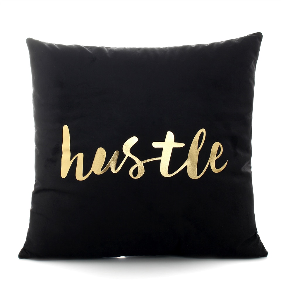 BeddingOutlet Bronzing Kussenhoes Goud Zwart Wit Kussensloop Geometrische Decoratieve Kussensloop Sofa Blad Kussenslopen 45x45