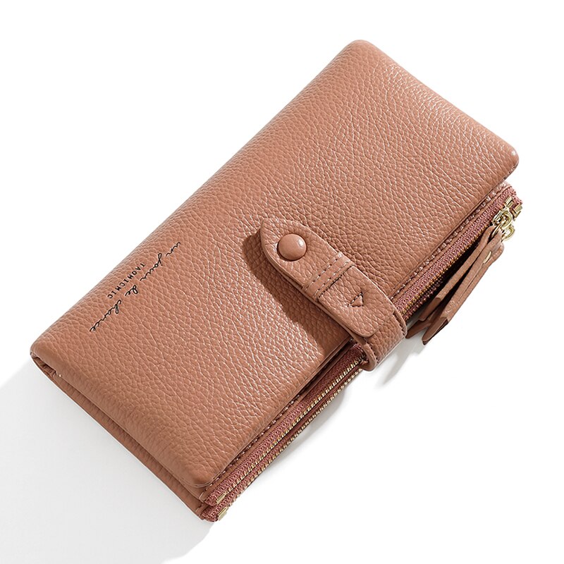 Comfortabele Gecontracteerd Stijl Lange Portefeuilles Voor Vrouwen Pu Lederen Driebladige Kaarthouder Purse Dames Zoete Portemonnees Cartera: Pink
