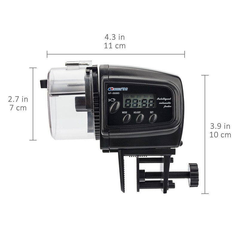 RESUN 65mL Automatic Fish Feeder for Aquarium Fish Tank Auto Feeders with Timer Pet Food dispenser LCD Indicates Fish Feeder