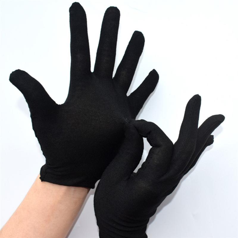 12 par bomuldshandsker arbejdshandsker handsker komfortable arbejdshandsker håndbeskyttelseshandsker sort til rengøring i hjemmet