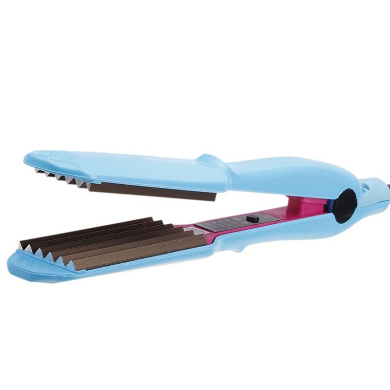 Plancha para rizar el cabello, herramienta de peinado, volumen para placas de maíz corrugado: SkyBlue