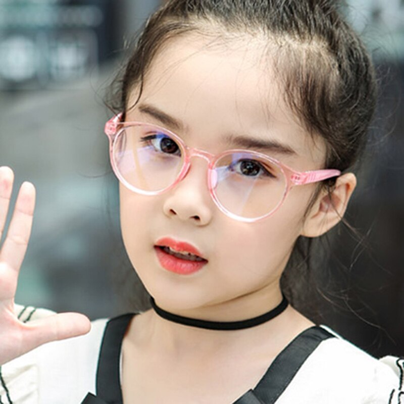 Gafas de bloqueo redondas para niños y niñas, lentes con filtro de Blu-ray, a la