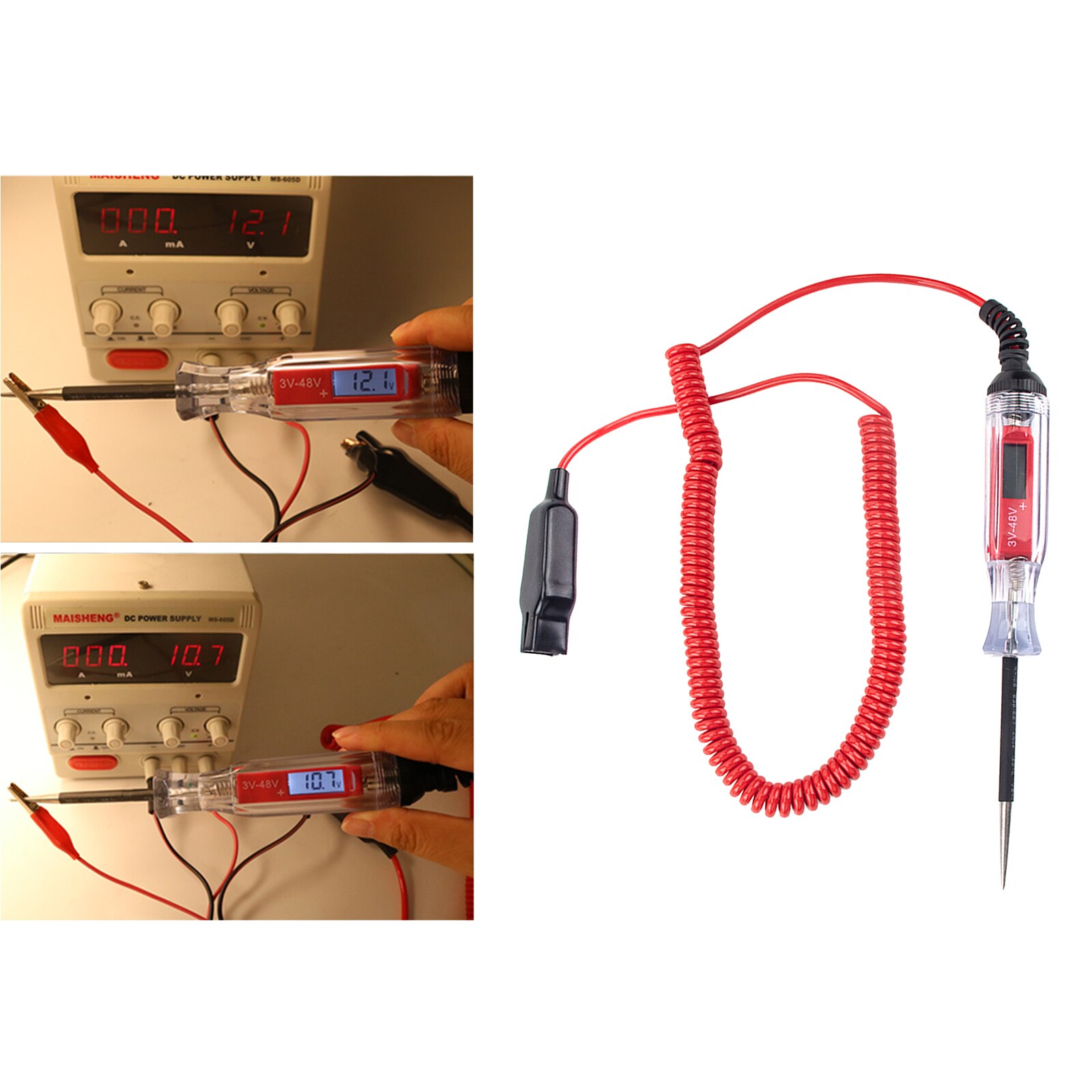 3-48V Circuit Tester Test Pen Car Low Voltage Tester with Stainless Probe