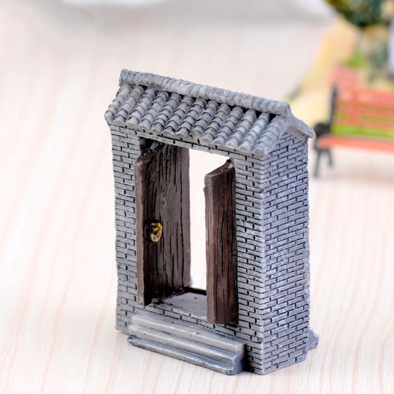 Door Shaped Miniature Gardening Landscape Micro Garden Bonsai Decor Resin Craft