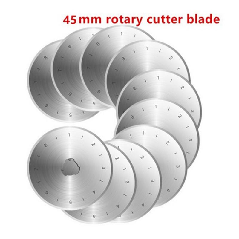 45MM/28MM 10Pcs Steel Circular Rotary Cutter Refill Blades Patchwork Fabric Leather Craft Sewing Quilting Fits Fiskars Cutters
