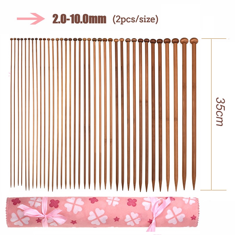 Bamboo Knitting Needles Crochet Hooks For Beginner Sweater Crochet Needles Set Sewing Accessories DIY Yarn Weave Knitting Kit