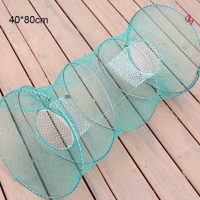 Visnet Levende Vis Garnalen Lokken Nylon Netten Zwart/Groen 4 Maten Varieert Vissen Opvouwbare Draagbare Rivierkreeft Catcher Visnetten: Green 40x80cm