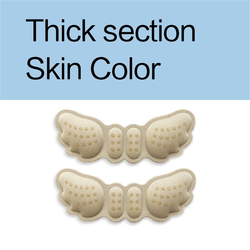 1 paire de semelles intérieures de talon papillon, autocollants pour chaussures à talons, longueur de chaussure, coussinet de talon, soins des pieds, anti-abrasion, coussinets de talon à maintenir au courant: Peau épaisse