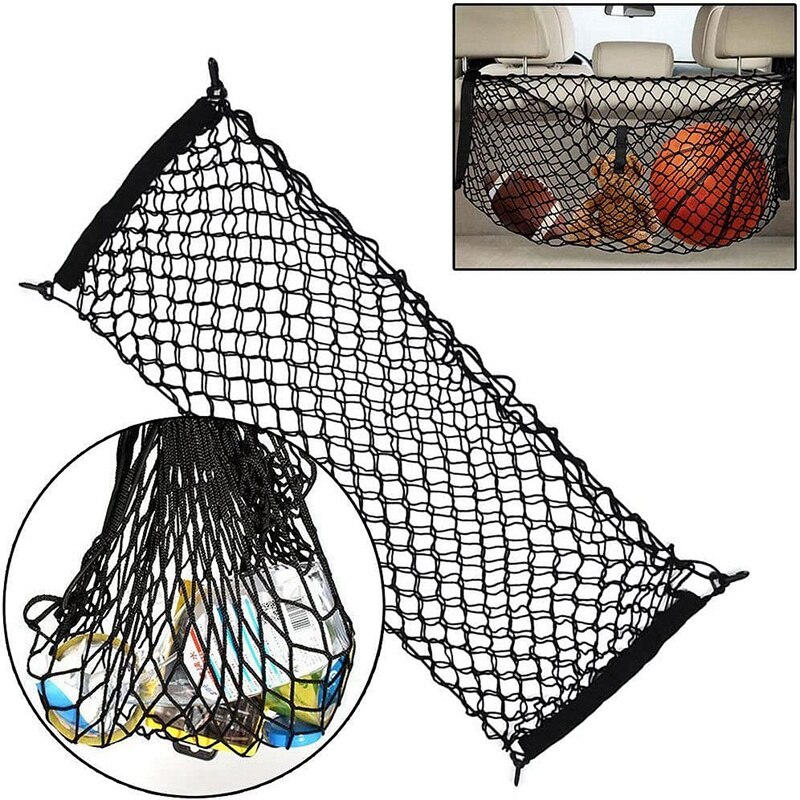 Universal bil bagageutrymme lastnät hållare elastisk mesh organizer lastbil suv 4 kroknät