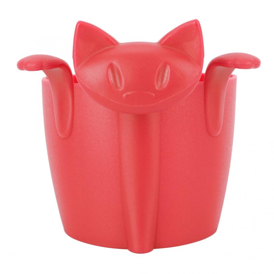 Infusor de té de silicona para el hogar y la Oficina, colador de té con forma de cerdo, conjunto de filtro, accesorio organizador, filtro de té portátil para viajes: Rojo
