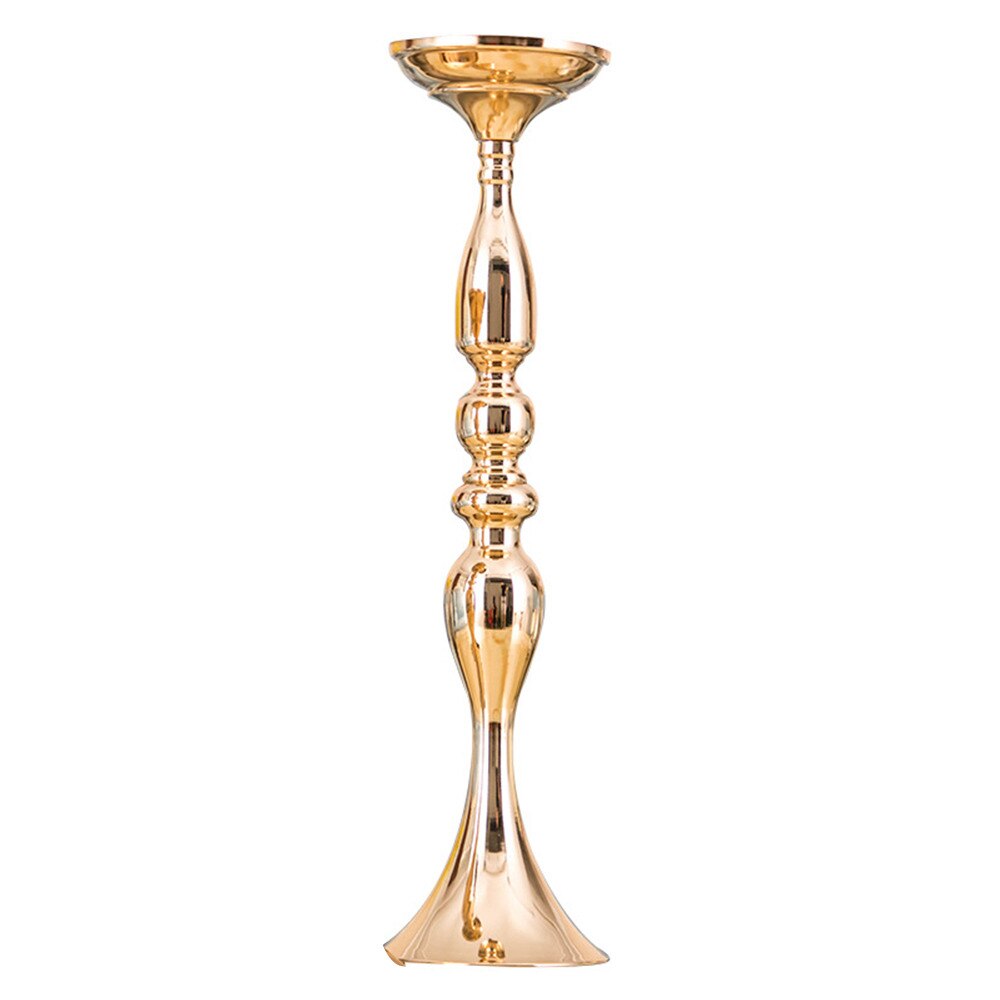 Candelabros de oro blanco y plata para decoración de bodas, candelabro de Metal, soporte de flores, florero de mesa, centro de mesa, estante de flores para eventos, plomo de carretera: gold / 38cm