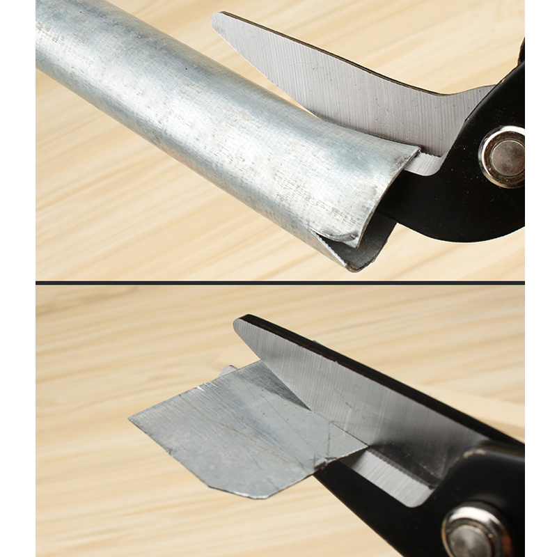 8 Inch Straight/Bent Tin Snips Shearing Scissors For Cutting Thin Metal Stainless Steel Multi-functional Hand Tool