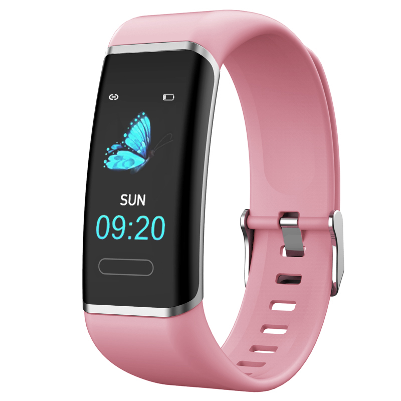 Smart Armband Mannen Vrouwen Smart Band Fitness Tracker Voor Android Ios Sport Smartband Polsbandje Slimme Pols Band CT6: Roze