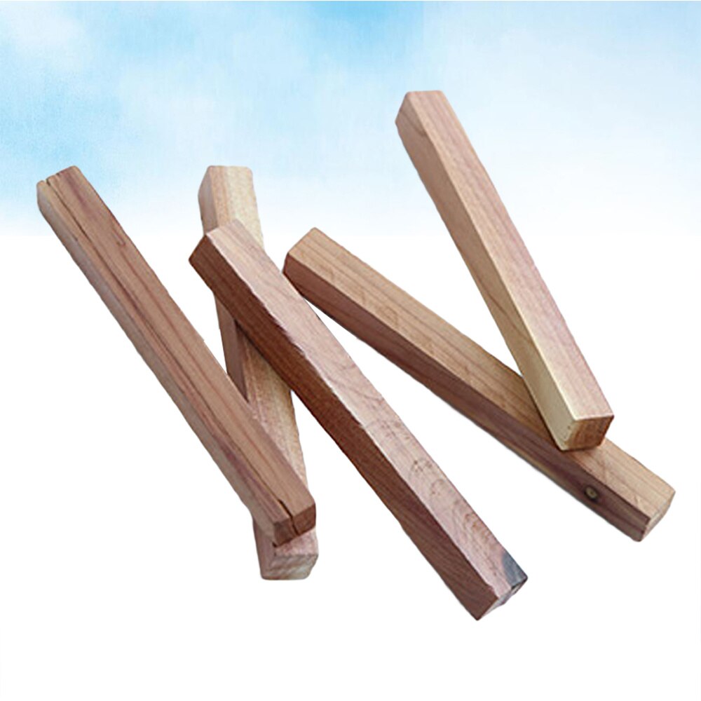 5 stuks rechthoekige cederhouten blokken, natuurlijk cederhout, kamfer, insectenwerend middel voor kledingkastlade: Default Title