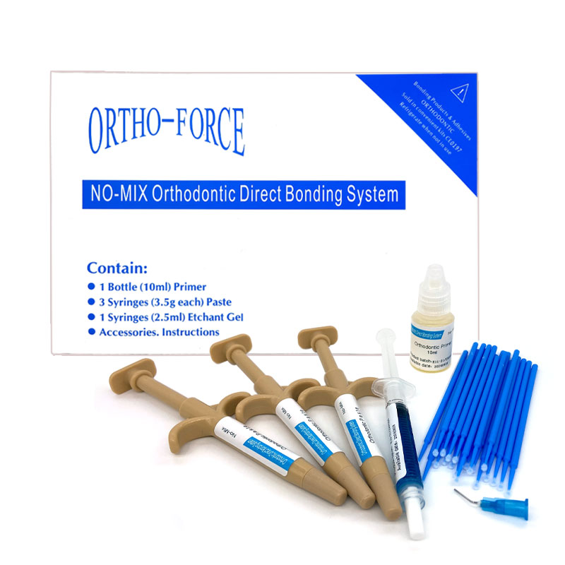 Ensemble d'adhésifs orthodontiques pour les dents, colle de liaison d'émail auto-durcissante, consommables dentaires, matériel