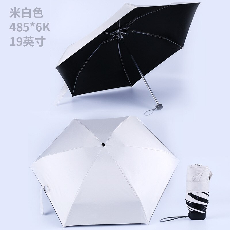 Mini 5 Folding Umbrella Rain Women Parasol Cute Umbrella Parapluie As Novelty Protection Windproof Folding Umbrella: white