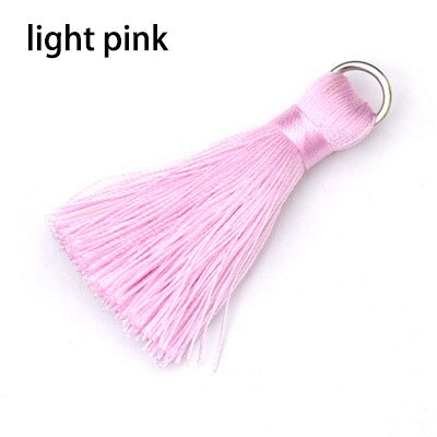 12 stuks/partij 5cm mini zijden kwastjes franje naai pony bloem kwastjes hanger kwastjes voor doe-het-zelf gordijnen woonaccessoires: Lichtroze