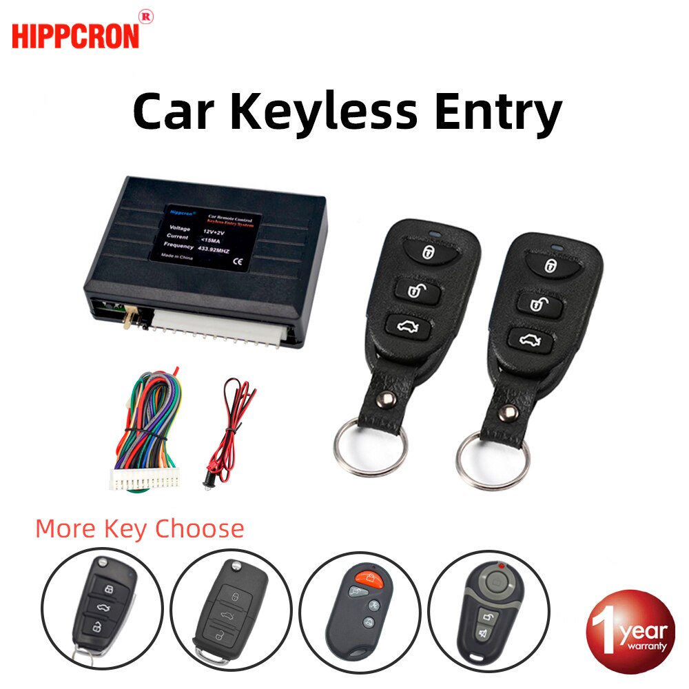 Hippcron Car Remote Central Lock Door Keyless Entry Car Alarm Systems Open The Trunk with Light Flashes