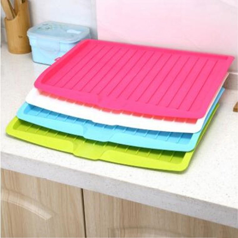 Kitchen Drain Tray Fruit Vegetable Drain Board Rectangular Tableware Storage Shelf Plastic Drainer Dish for Bowl Cup