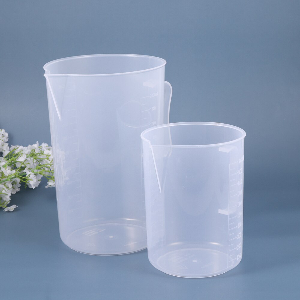 2pcs Measuring Pitcher with Handle Clear Graduated Cups Large Capacity Measuring Beaker for Kitchen (1000ml+2000ml): Default Title