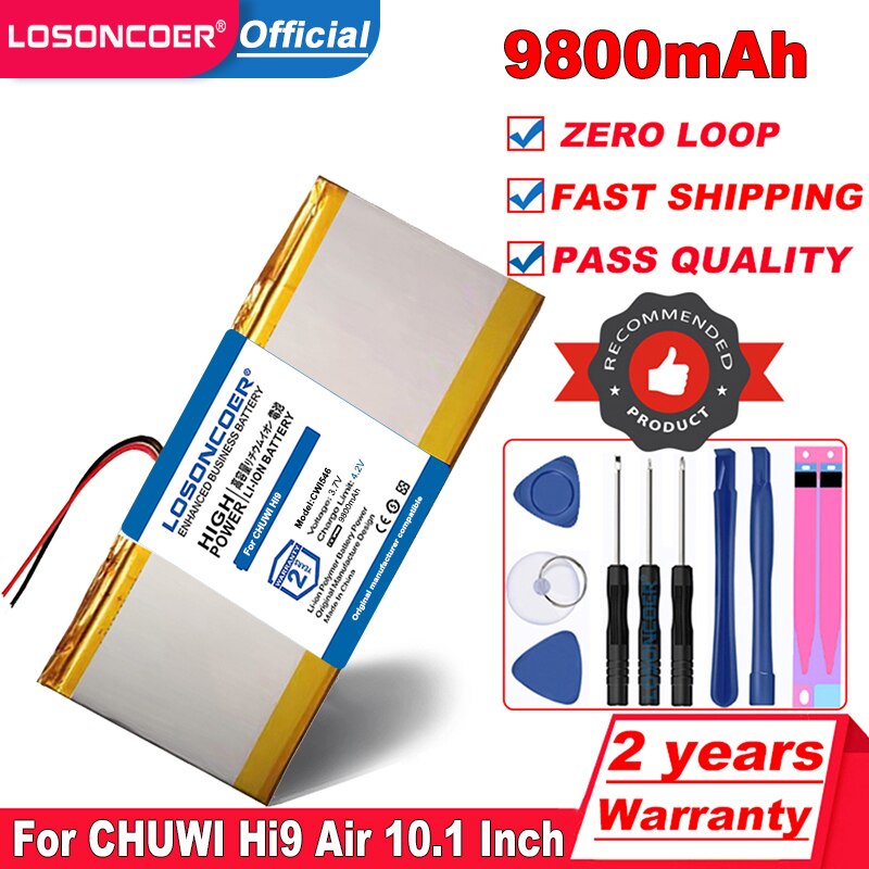 Batterie pour tablette CHUWI Hi9 Air, 9800mAh, 10.1 pouces, CWI546, Pack d'accumulateur Rechargeable li-polymère de remplacement