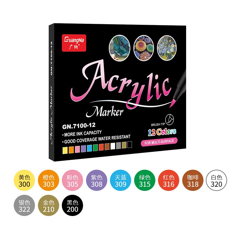 Rotulador permanente de cerámica para el horno, juego de rotuladores de porcelana permanente para dibujar en porcelana cerámica, alta temperatura, 12/24 colores: 12 colors