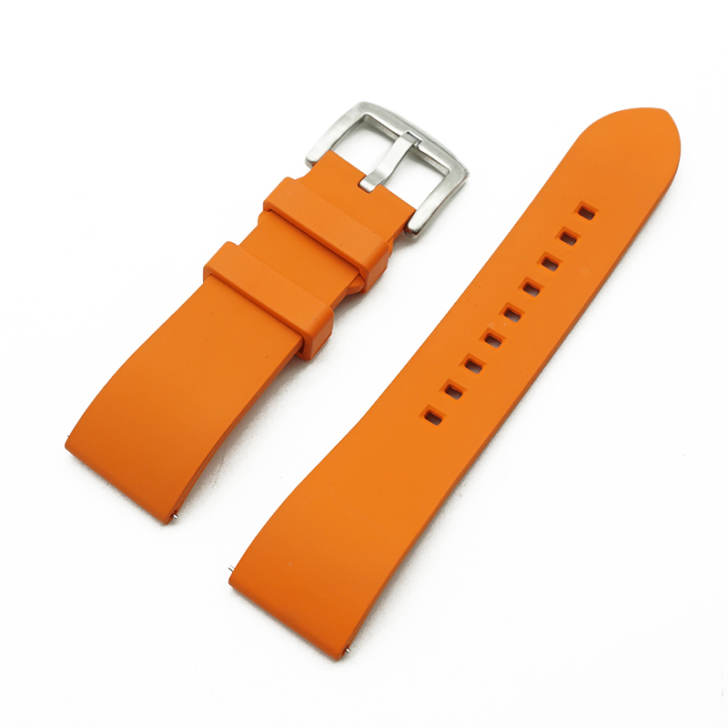 Gummi urrem 20 mm 22mm 24mm armbånd quick release bar urrem til hvert mærke ure bånd dykning vandtæt "fkm"rem: Orange / 22mm
