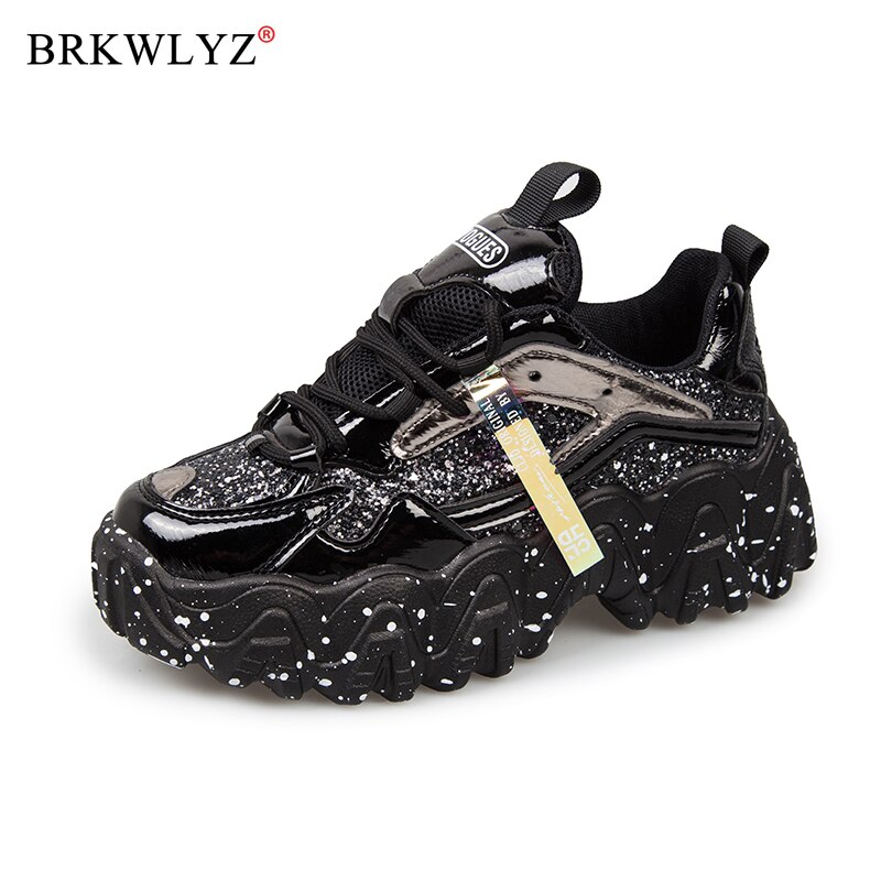 Brkwlyz chunky sneakers bling hvide platform sko kvinde sneakers zapatillas mujer dame fritidssko