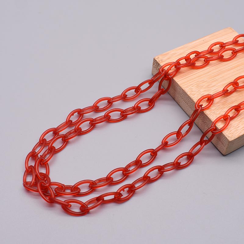 Cadeia Link acrílico transparente para fazer jóias, lagosta fecho correntes, achados links, óculos, 50cm de comprimento, 10 pcs, 50pcs