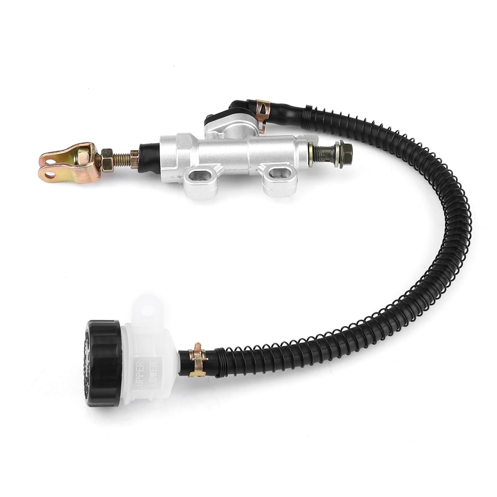 Achter Voetrem Hydraulische Hoofdremcilinder Pomp Reservoir Zilver Fit Voor De Meeste Motorcycle Fit Voor Suzuki Kawasaki Honda Yamaha: WHITE