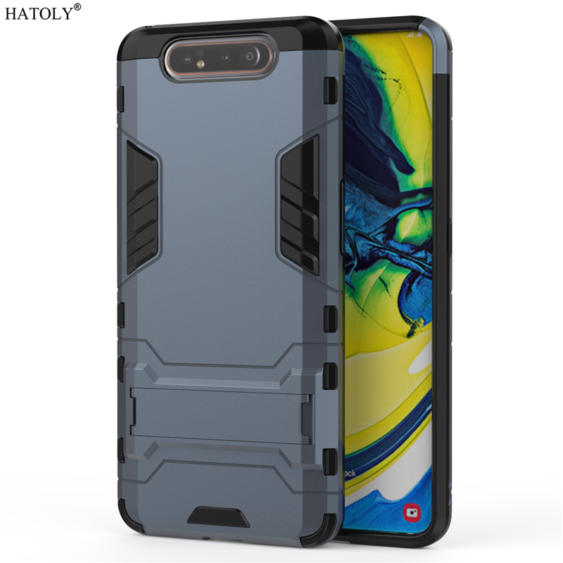 Voor Cover Samsung Galaxy A80 Case Shockproof Armor Cover Voor Samsung Galaxy A80 Silicon Telefoon Bumper Case Voor Samsung Galaxy a80: NavyBlue