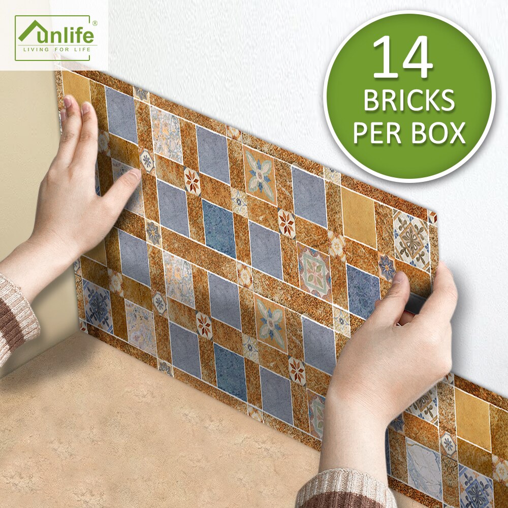 Funlife®STYLE AMÉRICAIN™14 pièces Vintage modèle III auto-adhésif PVC étanche dosseret cuisine autocollant mural pour salle de bain: Default Title