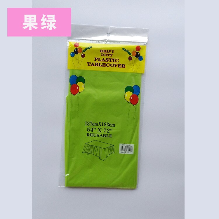 10pcs Disposable tablecloth party tablecloth PE waterproof plastic birthday dessert table plain color banquet tablecloth: grass green