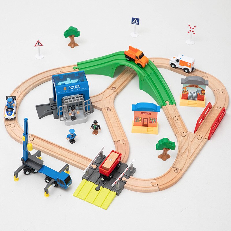 Binari del Treno di legno Set Ferroviario Magia Brio Puzzle Giocattoli Educativi Per i bambini Regalo Di Compleanno Giocattolo Elettrico Treni per I Bambini: 14