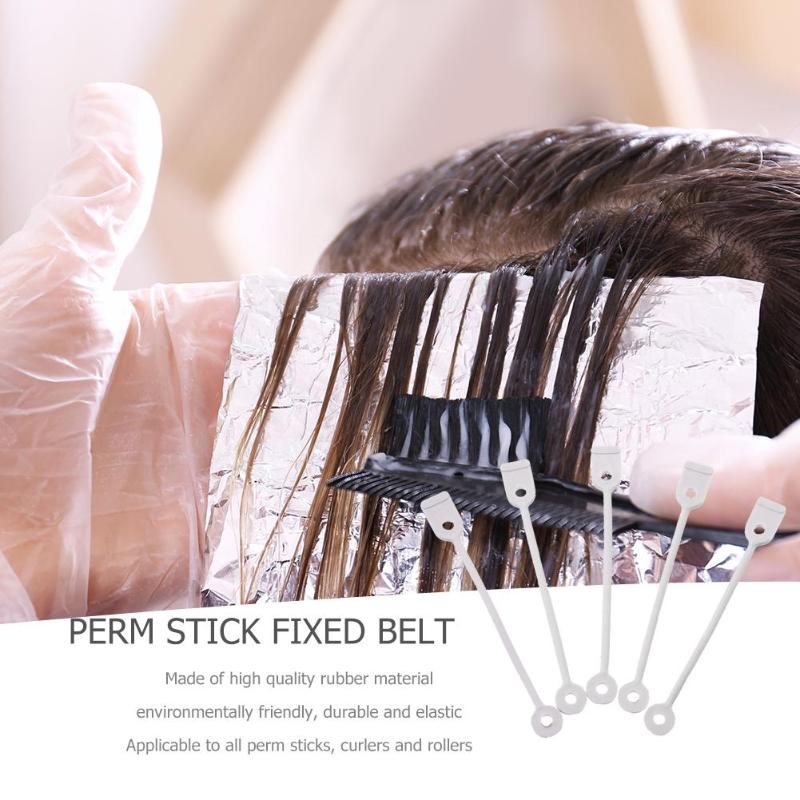 50pcs/set Long Hair Perm Rod Curler Replacement Elastic Rubber Bands Roller Hair Shaping Styling Tools