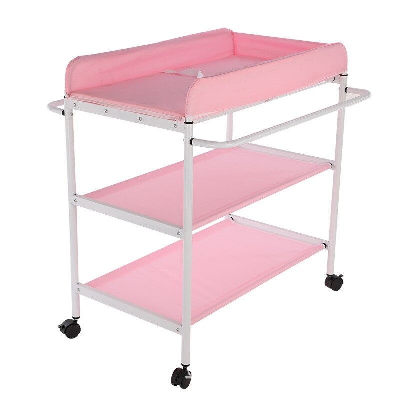 Lazychild Baby Wieg/Cot Baby Luier Veranderende Tafel Kleding Changing Multifunctionele Pasgeboren Baby Care Tafel Opvouwbare Wieg: pink  and dryer