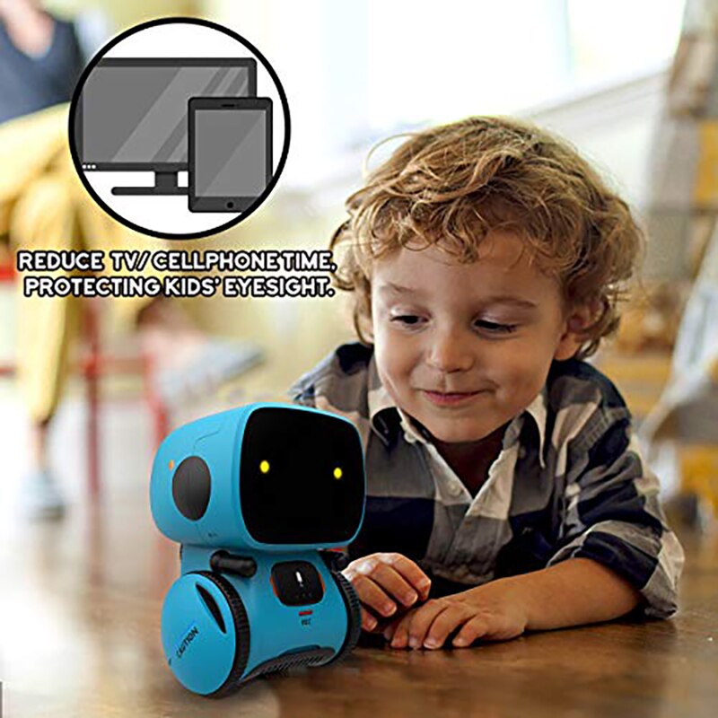 Inglese di Ballo Intelligente Robot Giocattolo Blu Cantare Duplicare Record di Tocco di Controllo di Controllo di Voce di Regali Per Bambini Age3 +