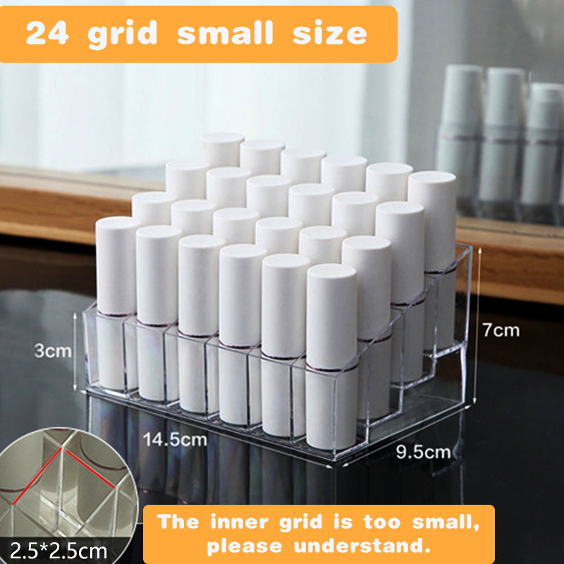 24/9 Netz Lippenstift Kasten Acryl machen-hoch Organizer Lagerung Kasten Lippenstift Nagellack Anzeige-ständer Halfter Kosmetische Organizer Kasten