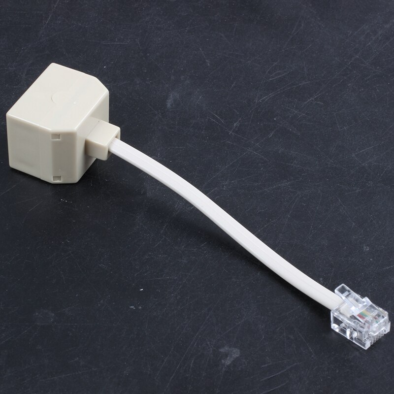 Telephone RJ11 Male Line to Double RJ11 Female Jack Filter Splitter Adapter