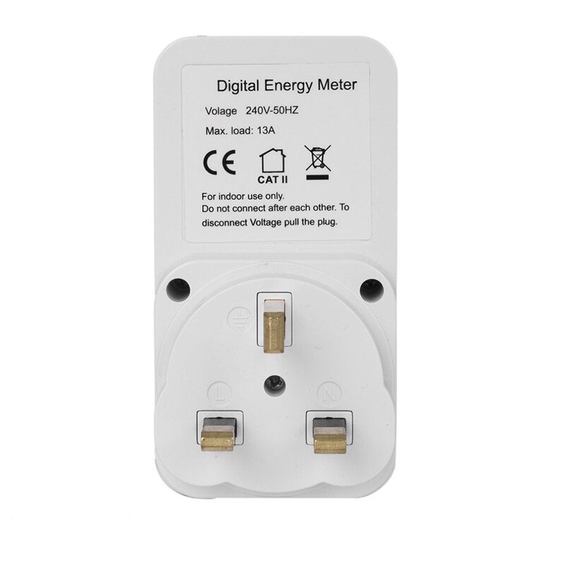 Digital strømmåler stikkontakt elektrisk wattmåler energimonitor dk stik